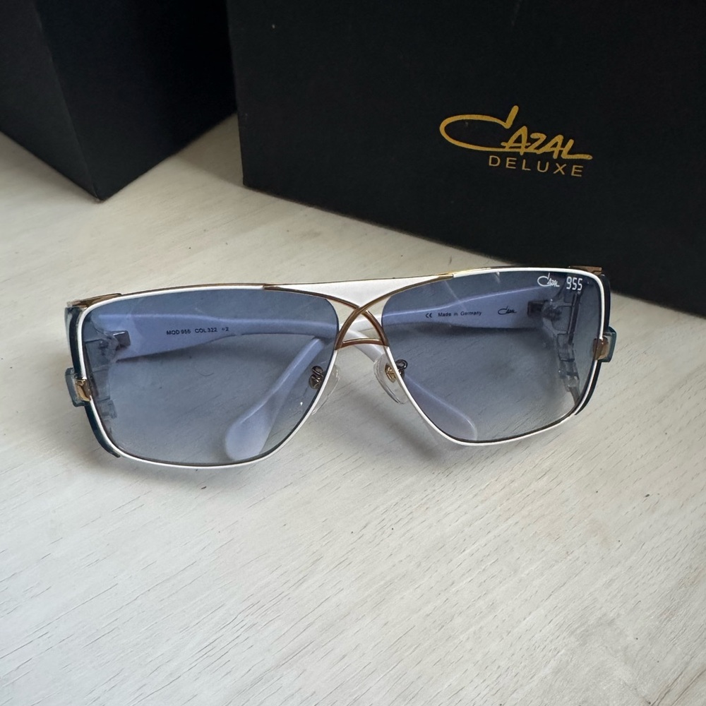Cazal Blue Gradient Lens Sunglasses with Gold Frame